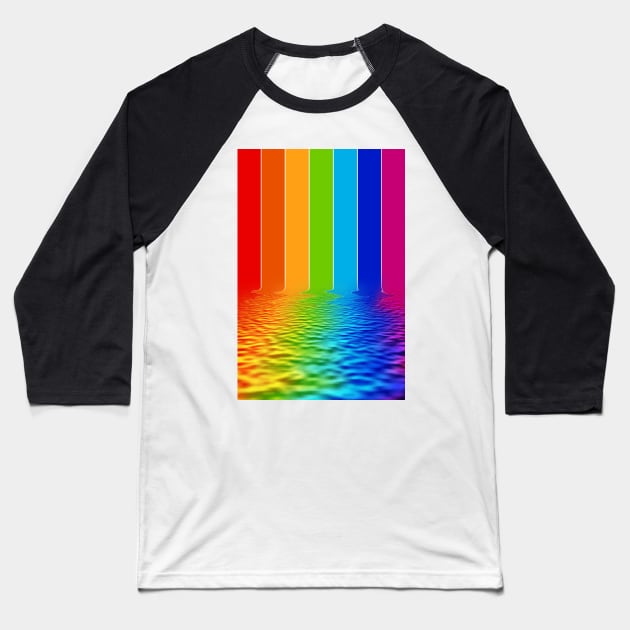 spectrum water reflection Baseball T-Shirt by psychoshadow